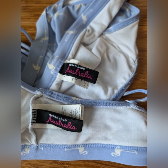 Blue Scoopneck Bikini Flamingo Print 2 pcs Periwinkle - Picture 10 of 11